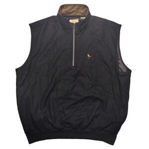 Bob Timberlake Signature Collection Men Large Wool Blend 1/4 Zip Black Vest